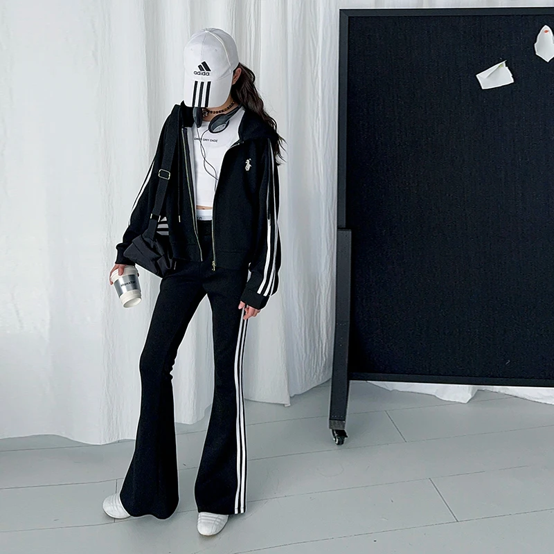 【毛妈潮牌】女童春秋美式复古运动套装2025新款中大儿童时尚两件套