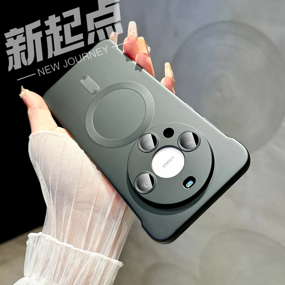 适用华为Mate60pro手机壳磁吸无边框mate60镜头膜mate70pro超薄金