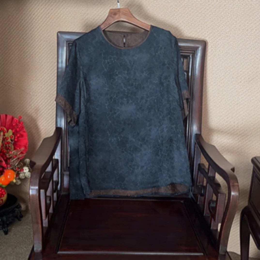 【惠妃】人丝新中式圆领上衣女装