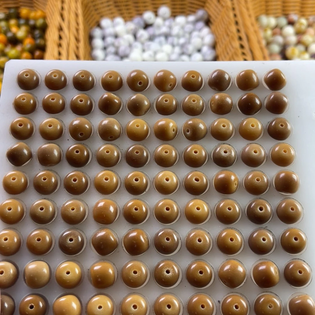 吊坠白玉菩提瑕疵10/9风化桶珠200颗