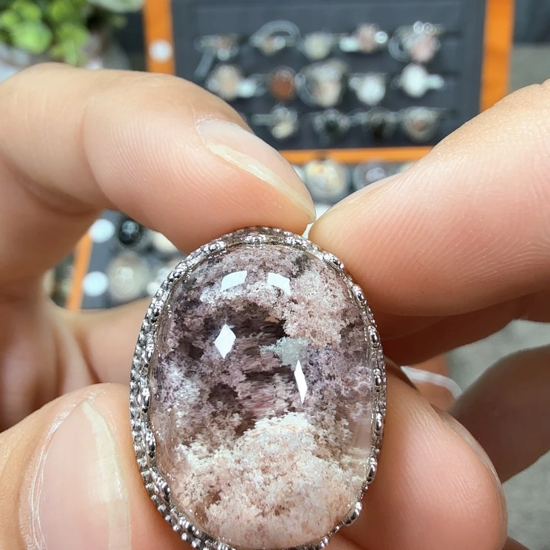 鱼***爱水晶戒指银S925镶嵌S925银镶水晶水晶水晶