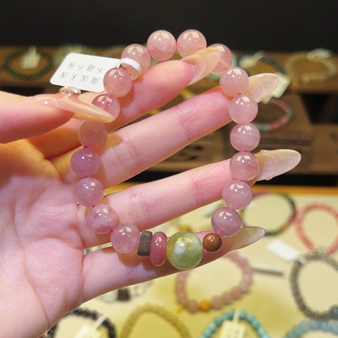 手链水晶银S925镶嵌玛粉9429
