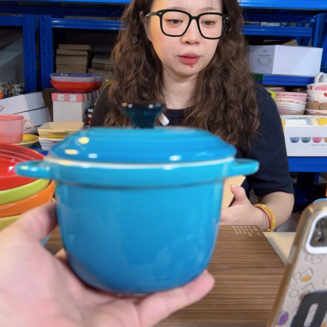 陶瓷加勒比蓝黑顶炖盅