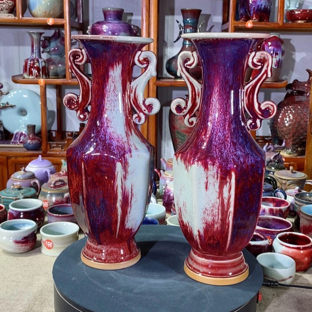 摆件*一对  神垕镇原产地钧瓷！