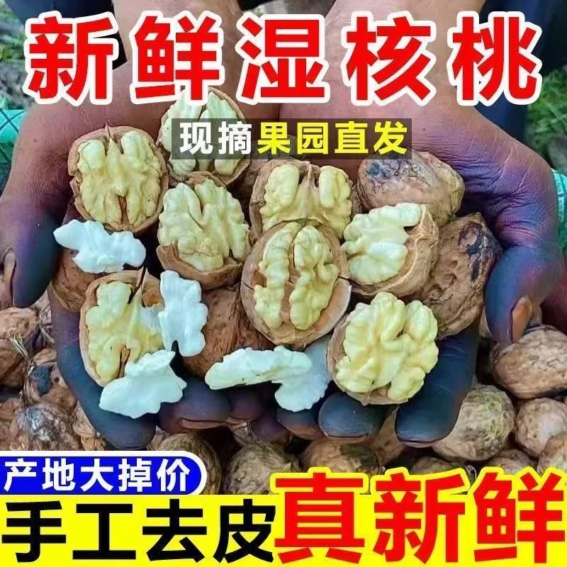 新鲜高山老树鲜核桃陕西宁强去皮核桃2025湿核桃又油又香5斤包邮
