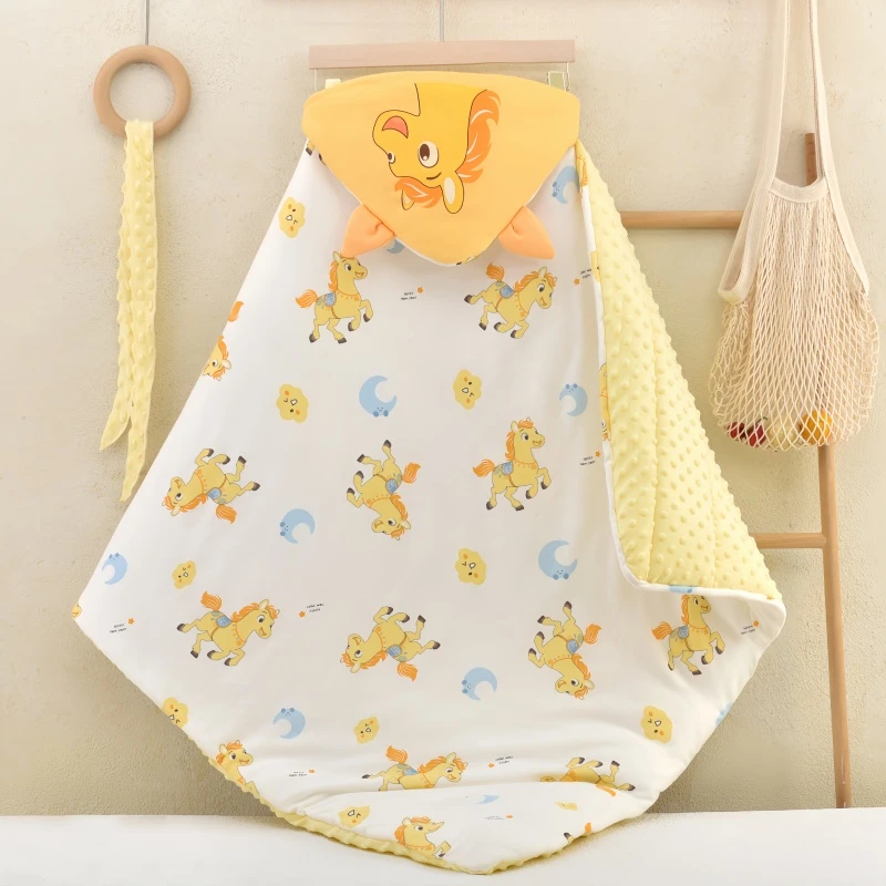 马年婴儿抱被春秋冬季外出加棉加厚夏款四季抱被新生儿包被用品