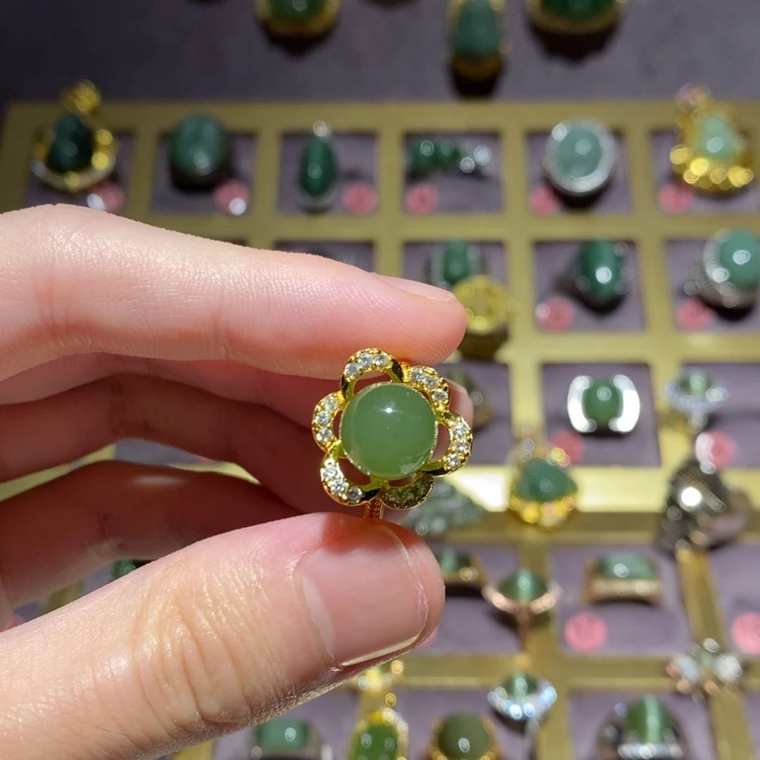 和田玉（碧玉）未镶嵌戒指