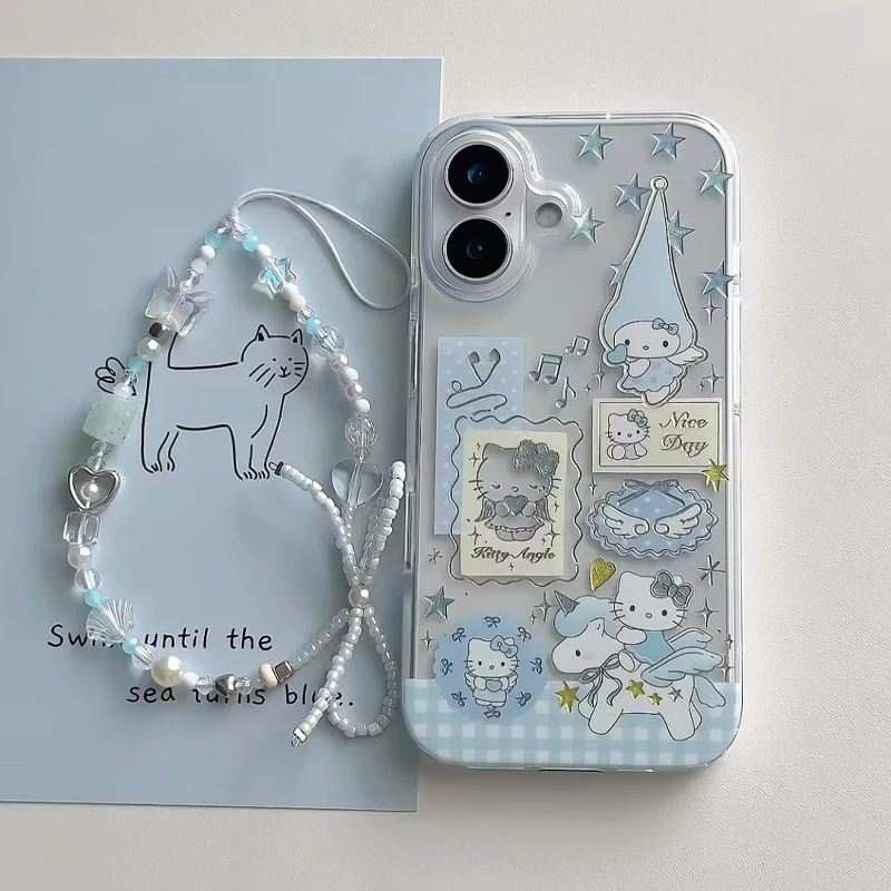 BANCA蓝色尖帽天使kitty适用iPhone16/15手机壳华为vivo小米oppo