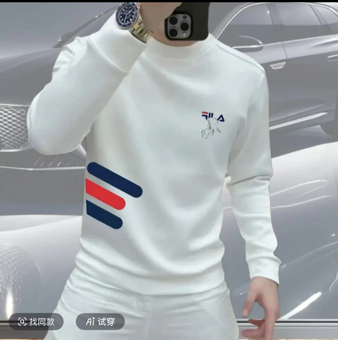 2025新款爆款男生卫衣时尚百搭痞帅圆领无帽男士内搭