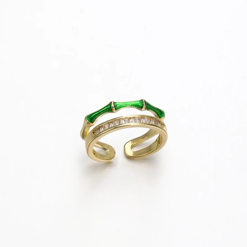 铜合金珐琅戒指 8062竹节戒指轻奢时尚气质百搭高级感