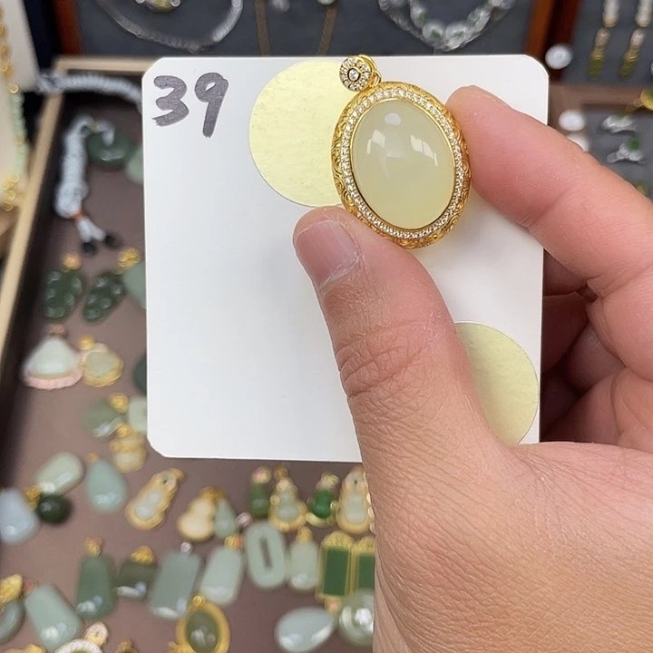 和田玉颈饰银S925镶嵌和田玉39