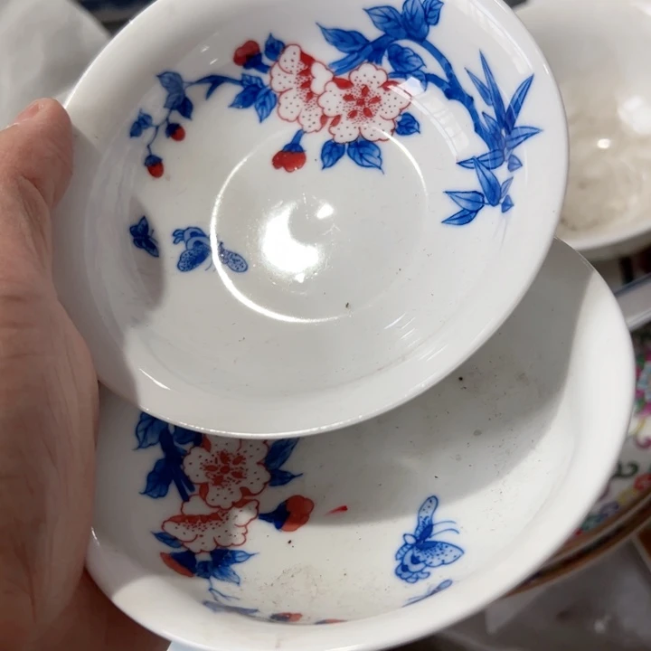 盘四寸手绘两个满天红