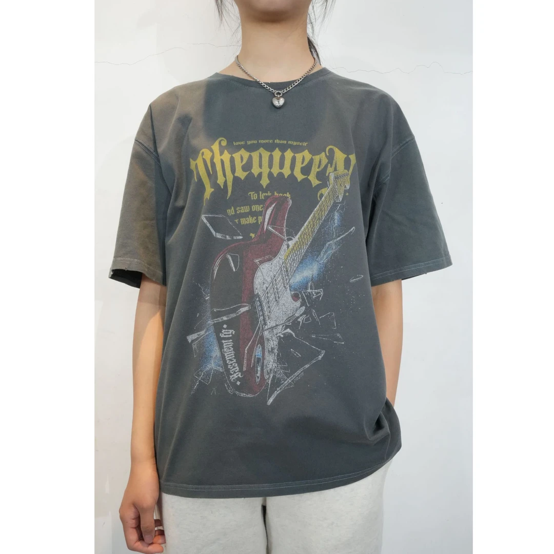 FAZX潮牌 23XT0428时尚休闲百搭宽松水洗印花美式T胸围120衣长73