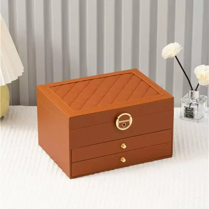 首饰盒/箱 高档大容量高档精化致多层可锁首饰盒