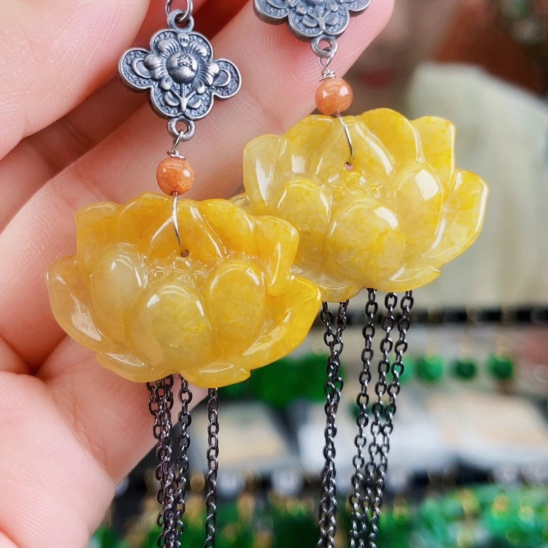 翡翠未镶嵌耳饰饰品