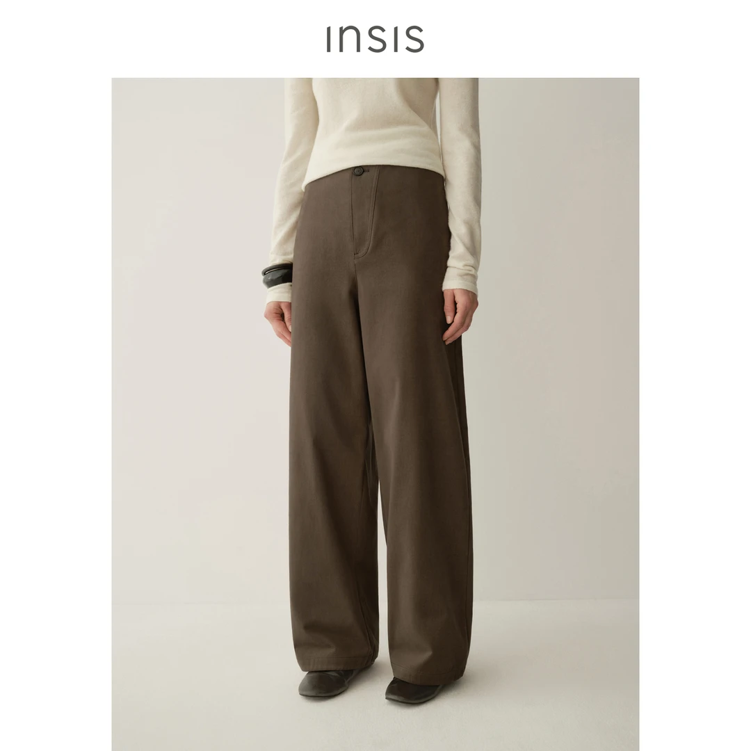{12.26日新品}INSISFEMME磨毛棉连腰直筒长裤FN25422222