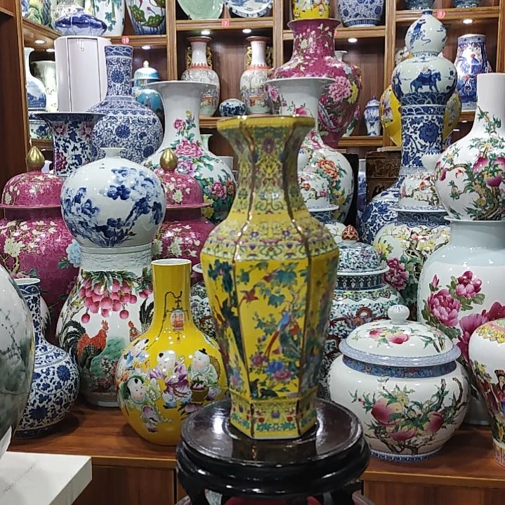 大***饱瓷片景德镇陶瓷花瓶子