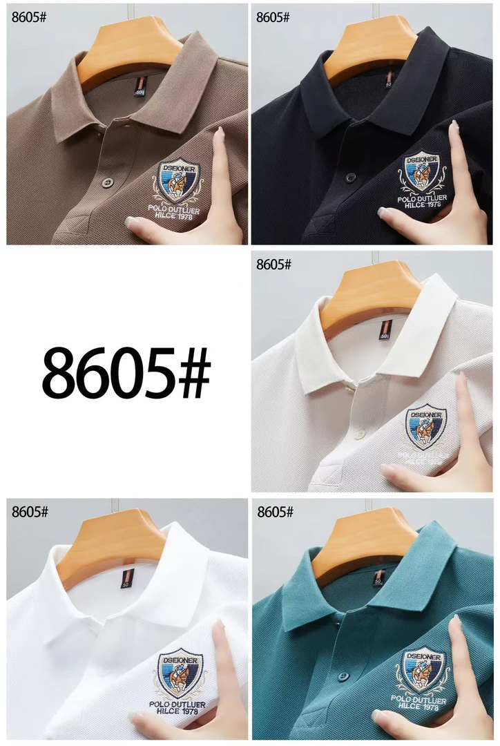 8605夏季新款珠地棉翻领短袖