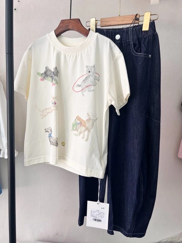 小狗印花短袖T恤