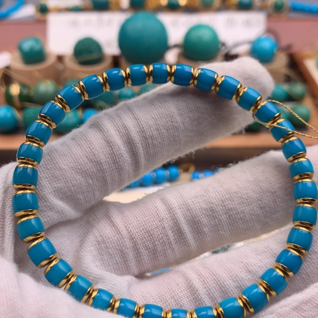 绿松石18K金镶嵌珠宝奇石