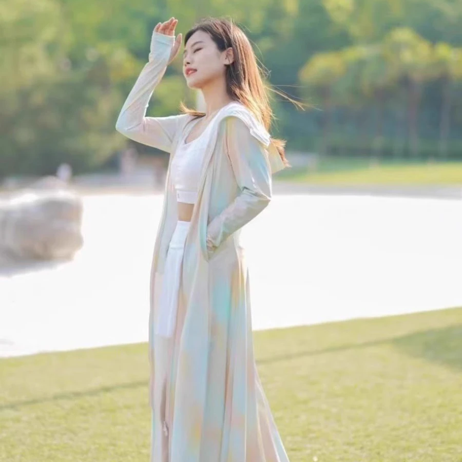 防晒衣全身防晒服女连衣裙外套连身裙长款透气女款冰丝新款夏季