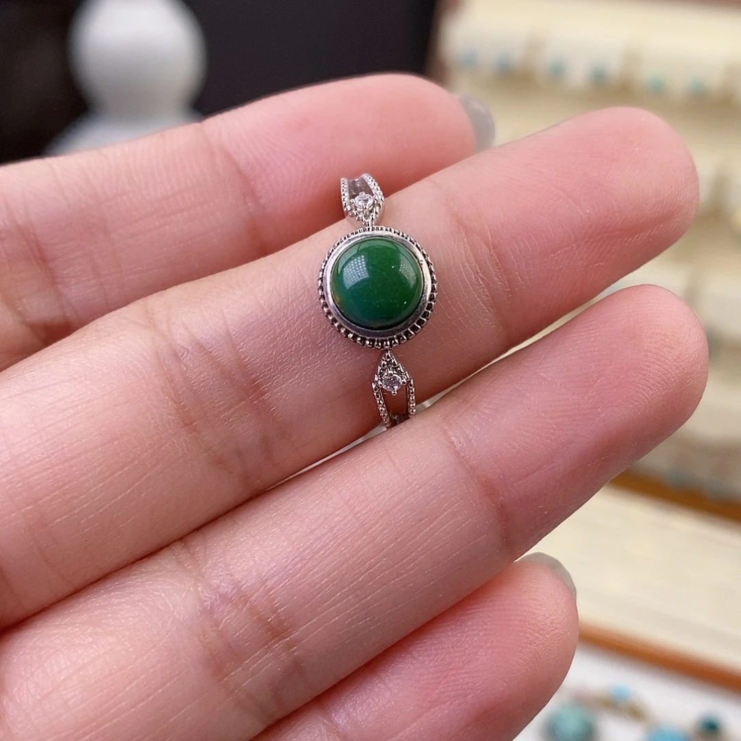 绿松石戒指银S925镶嵌