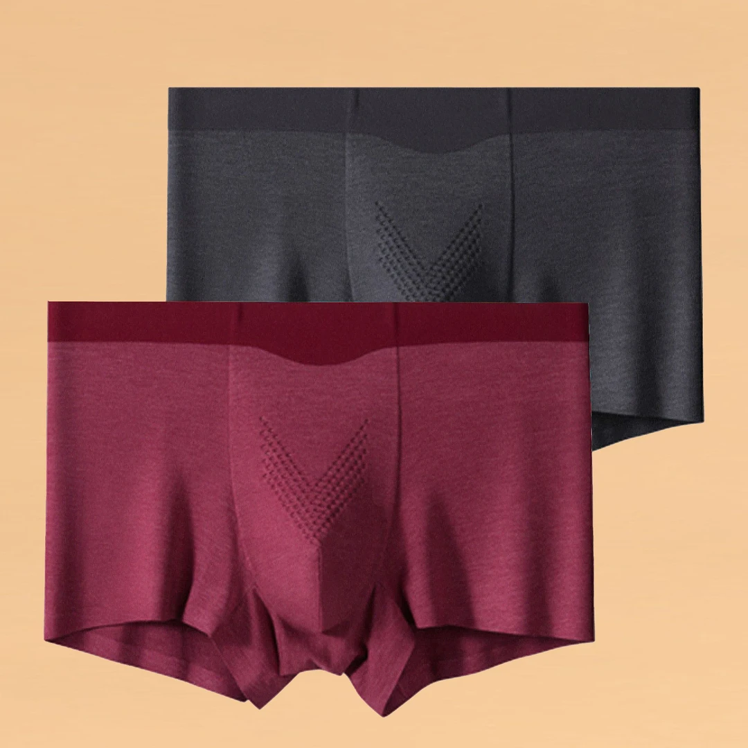 辽锦柞蚕丝【两条装】负离子男士内裤平角蚕蛹蛋白抑菌舒适透气