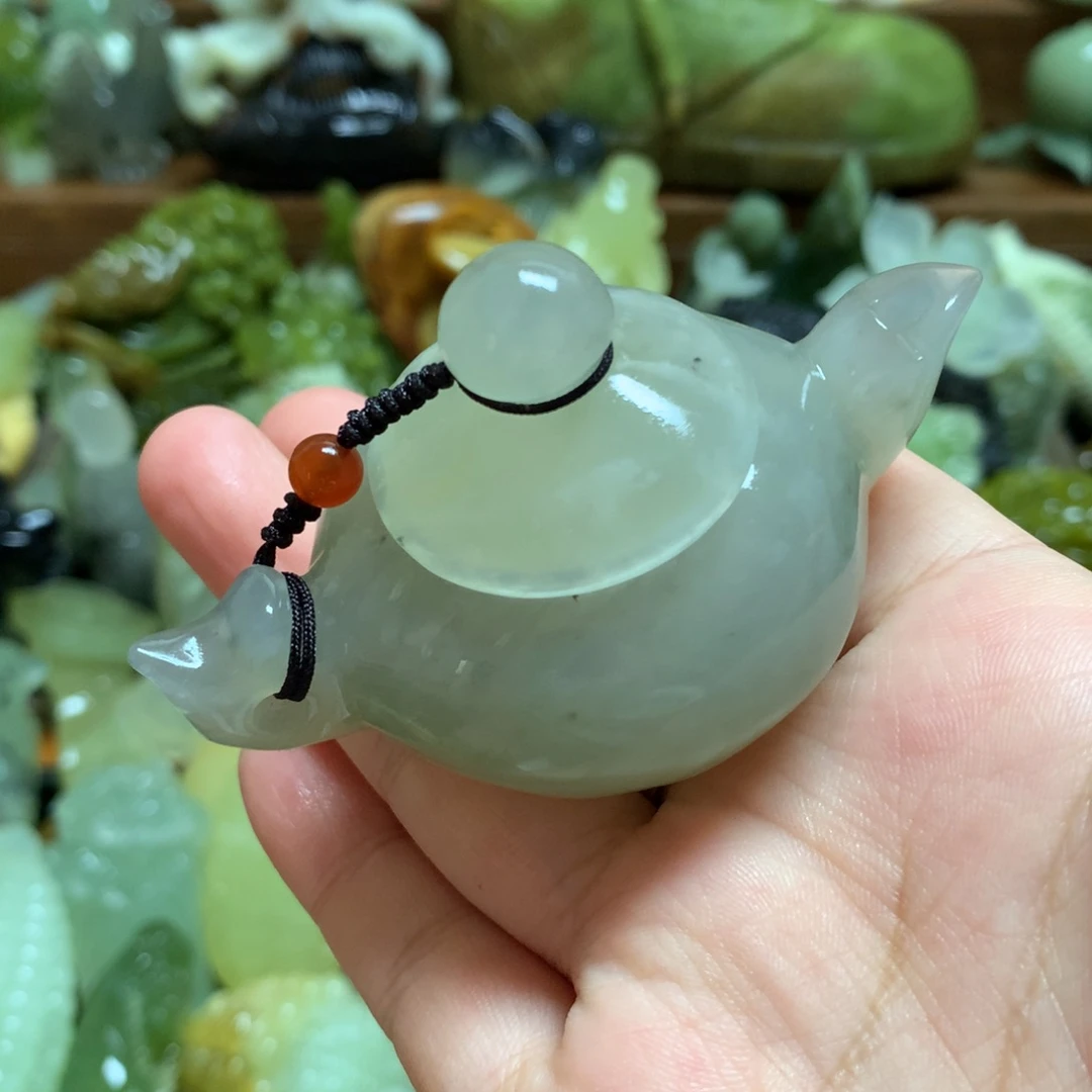 岫玉未镶嵌手把手把