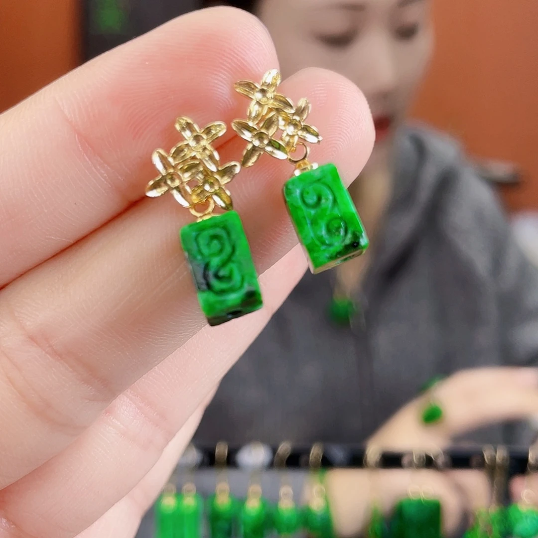 翡翠未镶嵌耳饰饰品