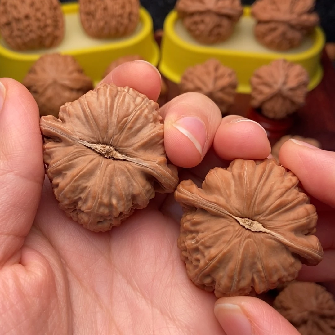 把件文玩核桃s****恩41老树红皮白狮子