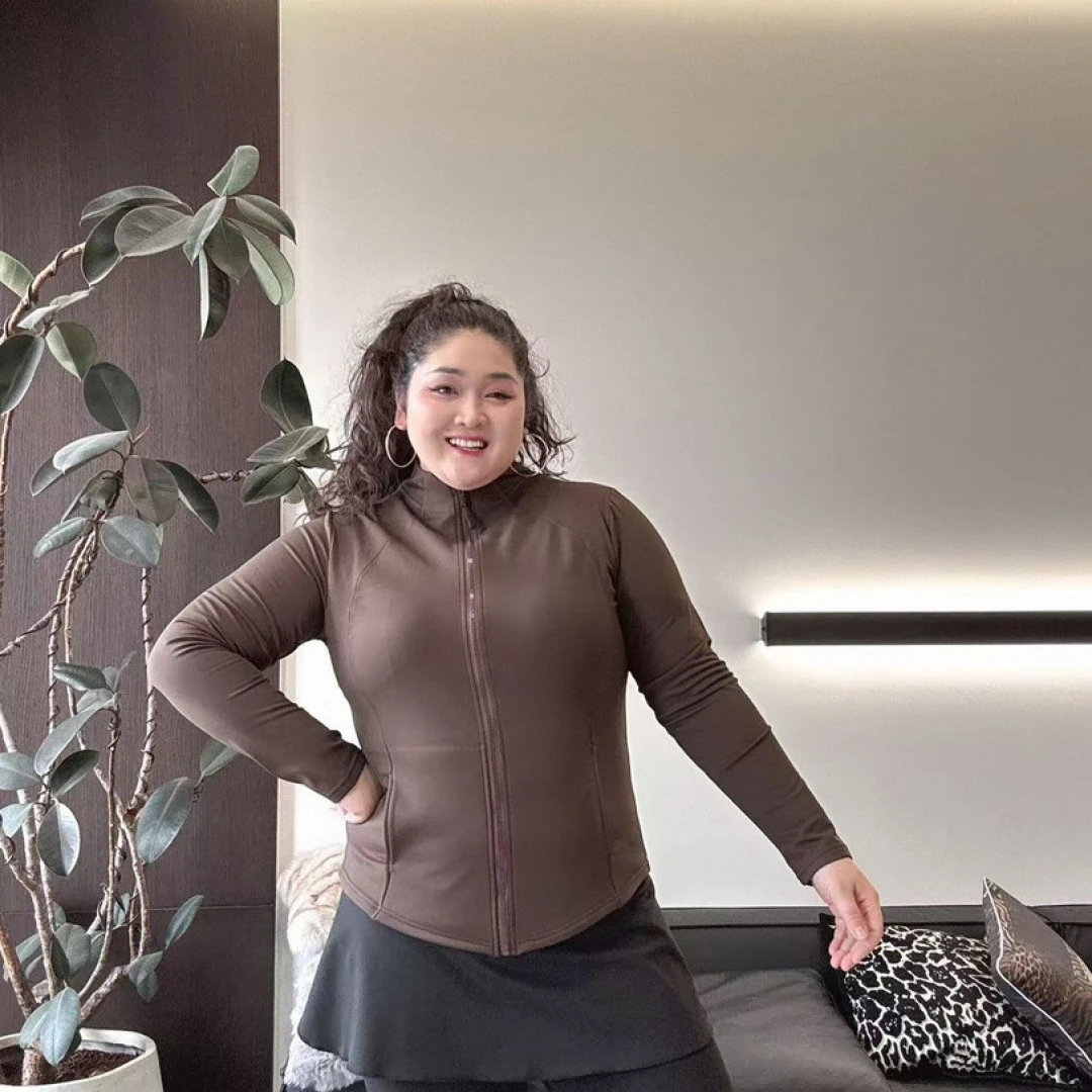 励志女孩大码秋冬加绒加厚修身显瘦外套WT-144