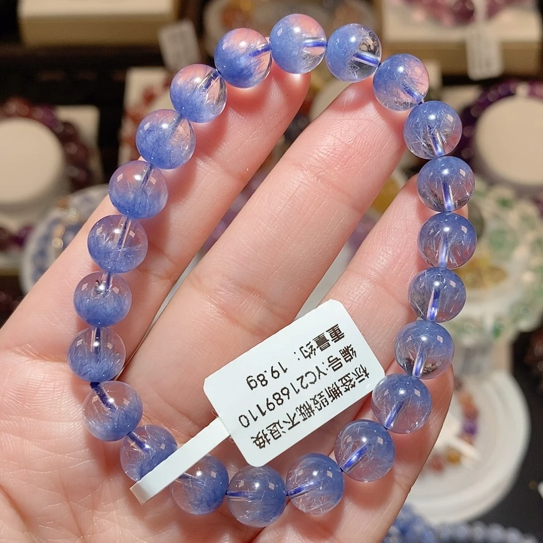 水晶手链未镶嵌胖*嘟F蓝发晶8.8