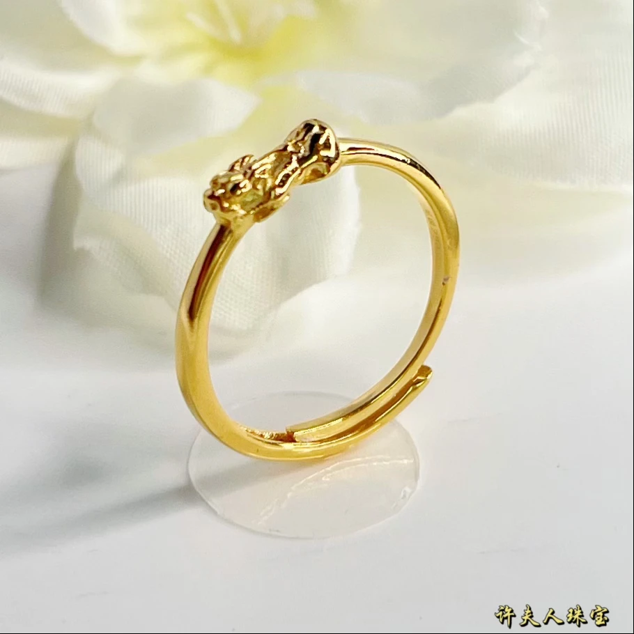 足银戒指 足银  时尚百搭精致简约  貔貅活口戒指