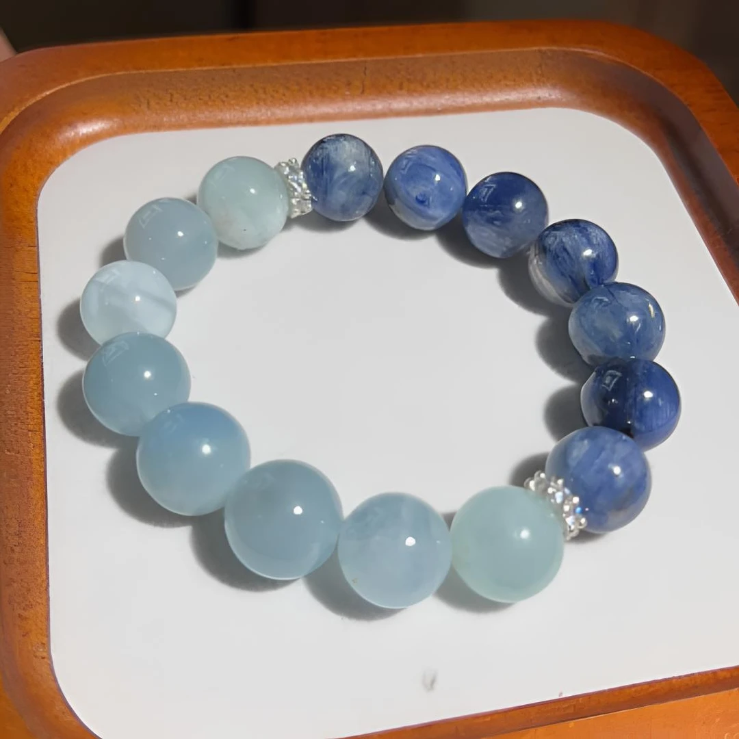 气质女神 海蓝宝➕蓝晶石 温柔气质由内而外 diy设计款