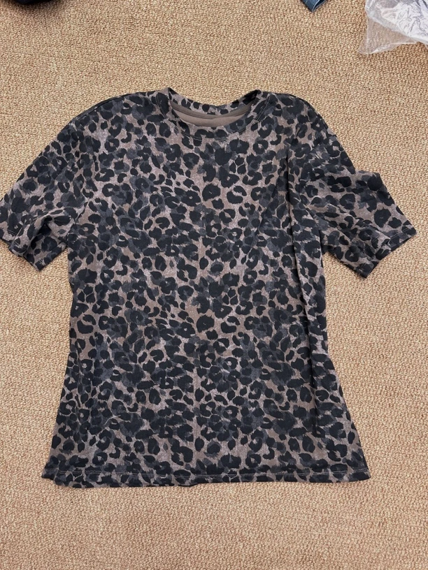 林杠杠春季新品/豹纹短袖(深色 介意掉色勿拍)
