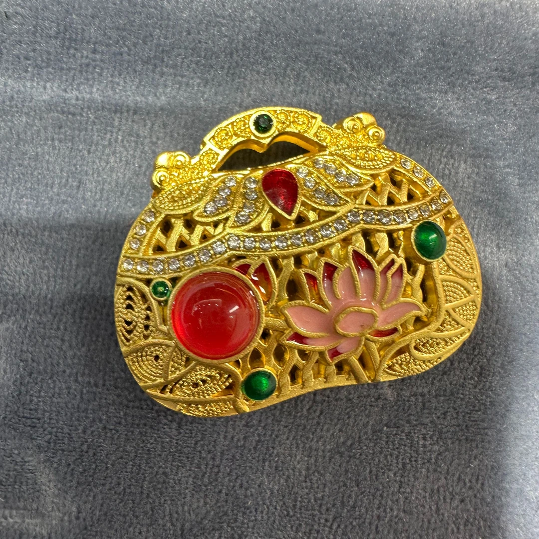 天然珠宝玉石莲花福包吊坠FG214