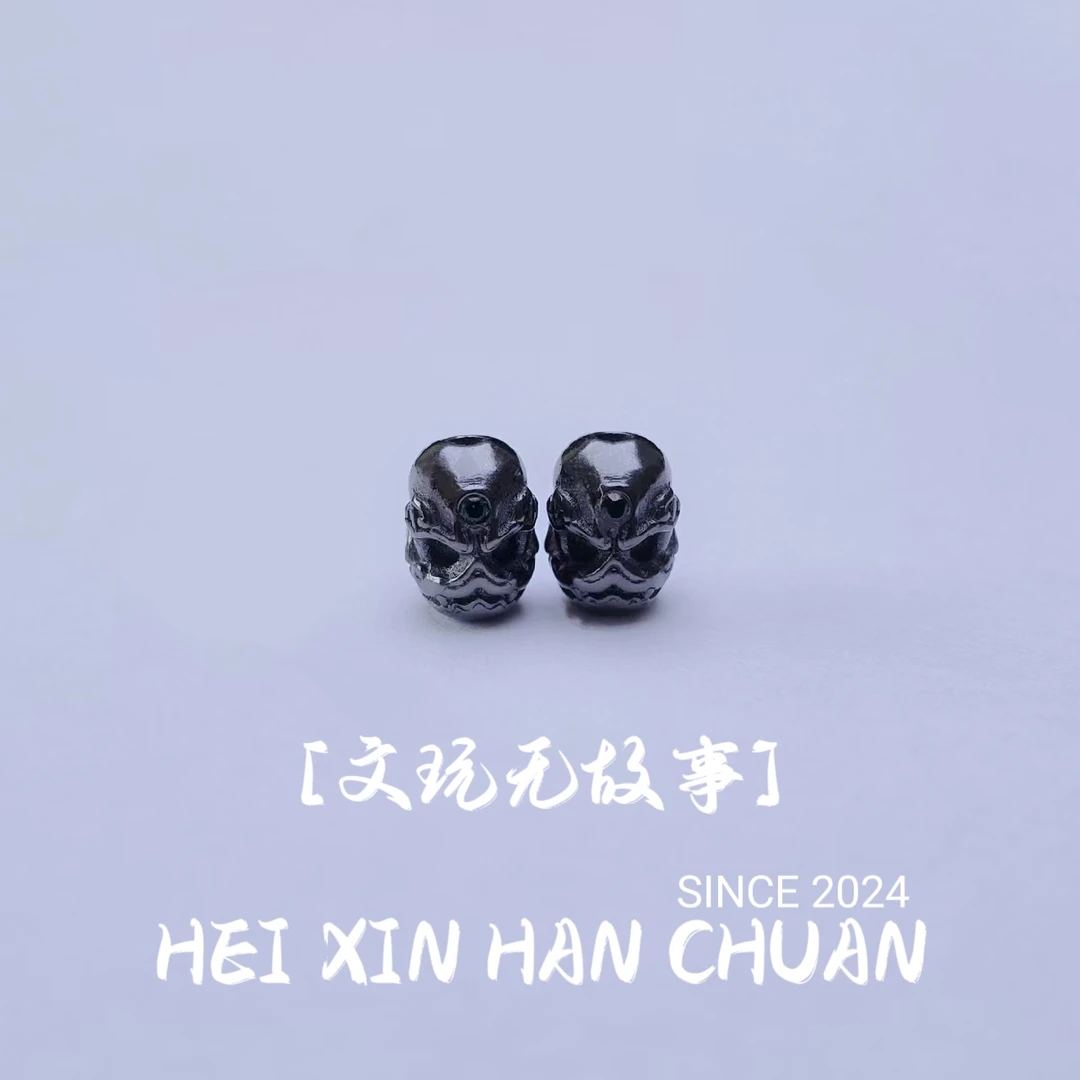 925银银制品 黑色小弟子珠一套尺寸5.5mm配饰