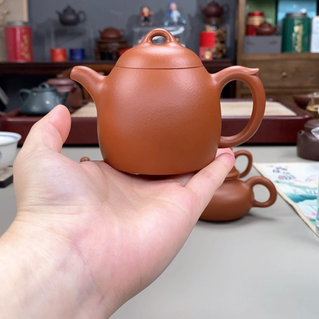 茶壶紫砂生砂朱泥秦权半手170cc