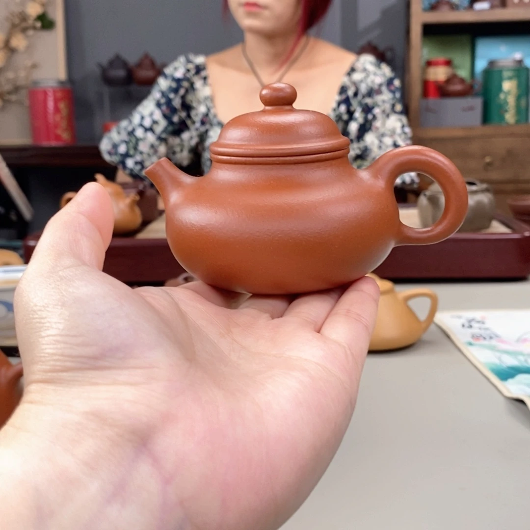 茶壶紫砂生砂朱泥容天半手140cc