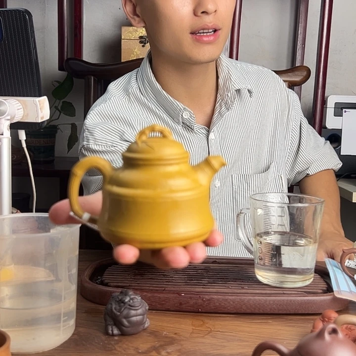 佳***境紫砂茶壶原矿黄金段竹鼎紫砂壶
