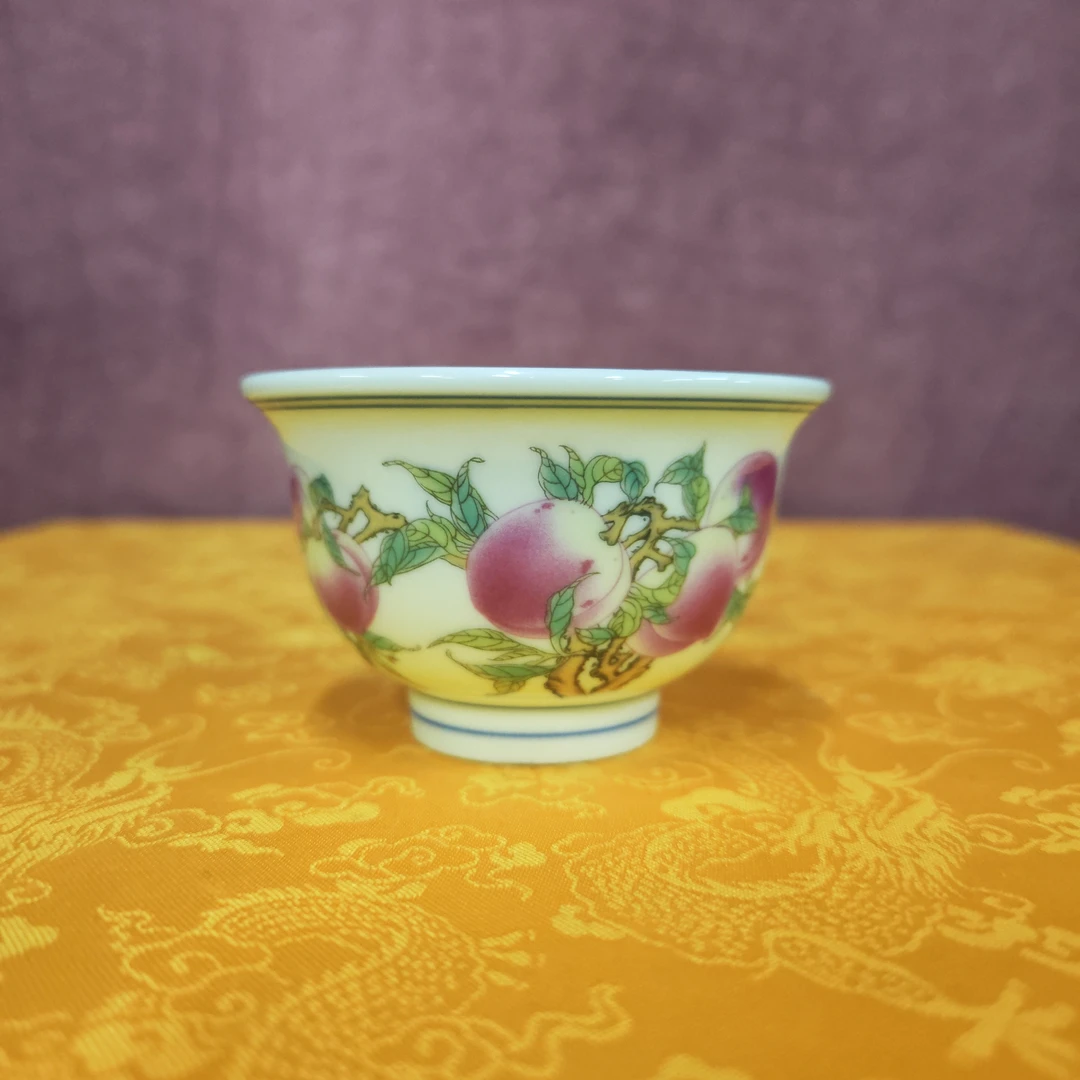 【景德镇】高温陶瓷，硒土寿桃杯