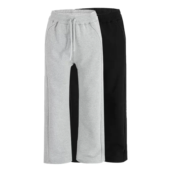 美式cleanfit软糯通勤解构卫裤男秋冬百搭宽松休闲运动重磅阔腿裤