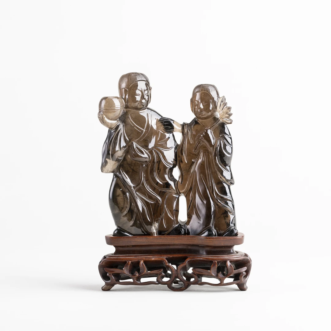 24. 清 茶晶合和二仙摆件【博美艺融小铃铛古董拍卖】