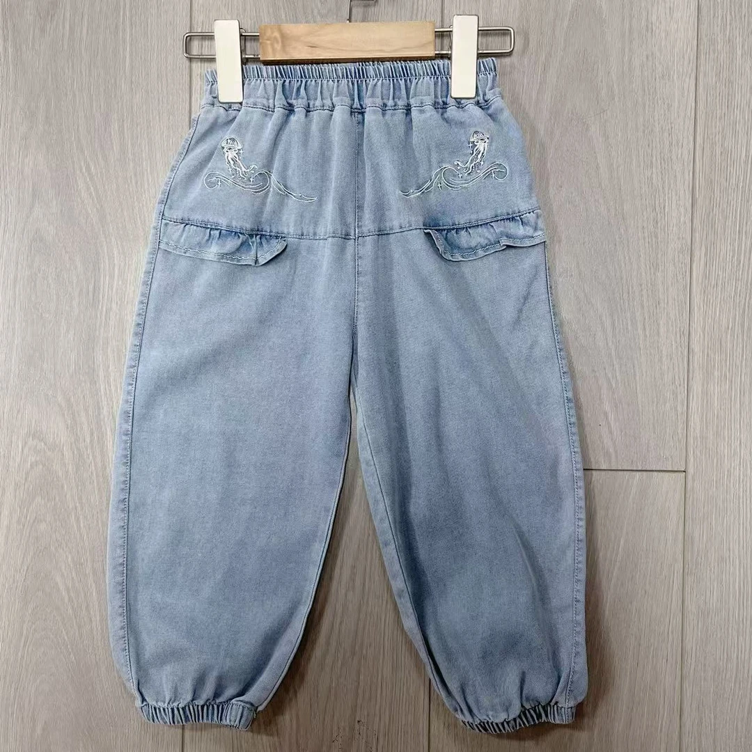 【青檬】儿童天丝牛仔裤中童夏季薄款休闲裤防蚊裤 5187