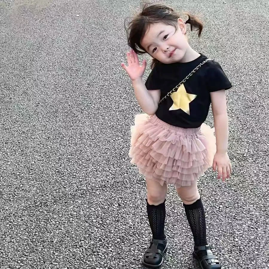 夏季半身裙薄款公主风纯色套装公主裙女夏装洋气时尚套头蓬蓬裙