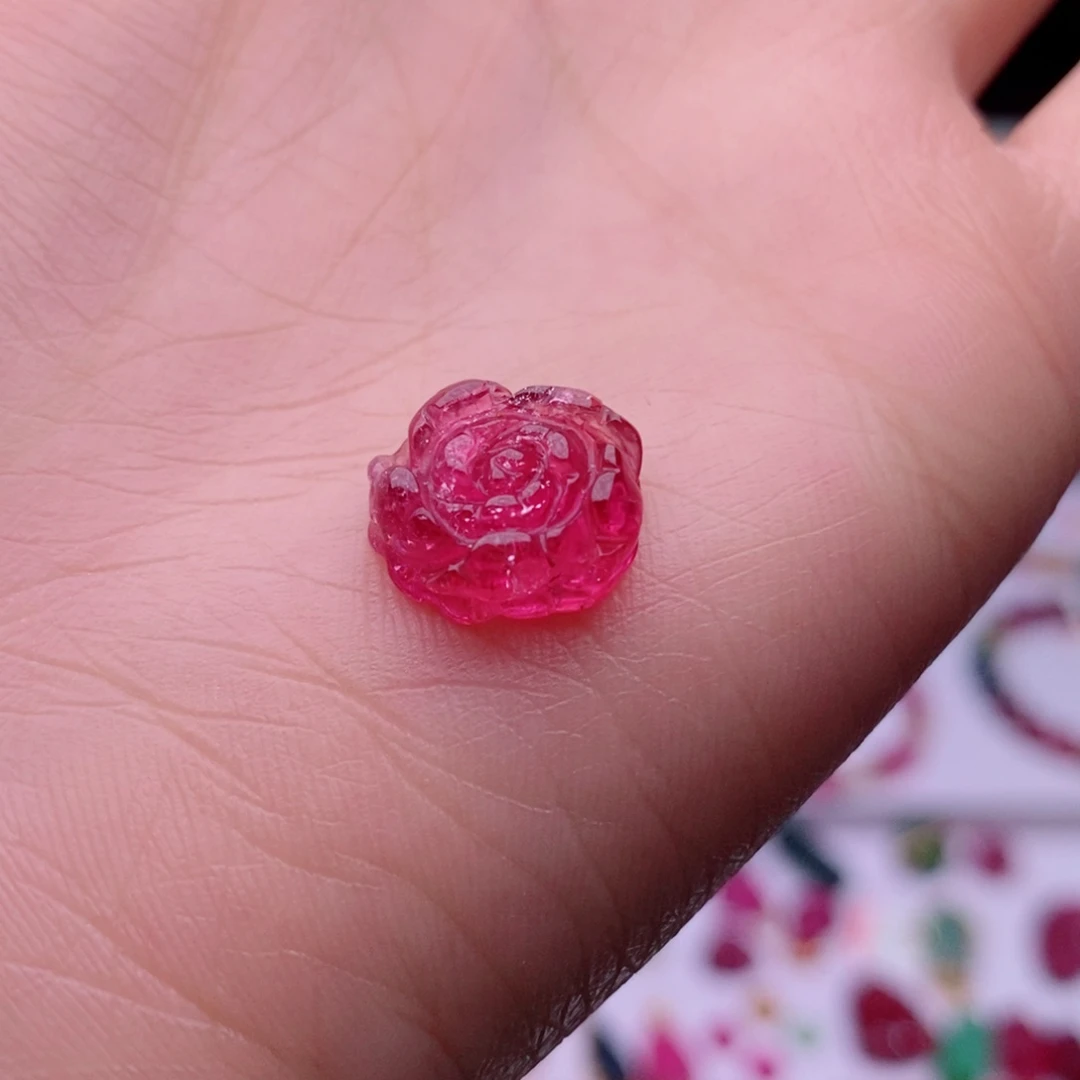 颈饰未镶嵌碧玺牡丹花吊坠yy