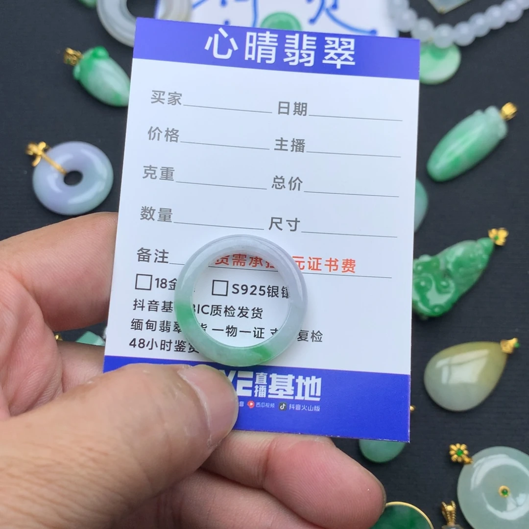 平***淡翡翠未镶嵌颈饰戒圈