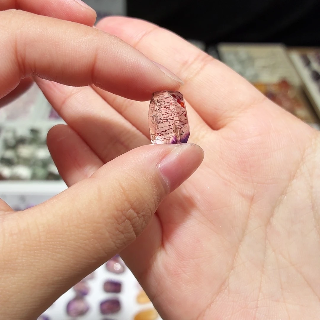 水晶未镶嵌吊坠(不含链)紫超七 随形 打孔定制不退换