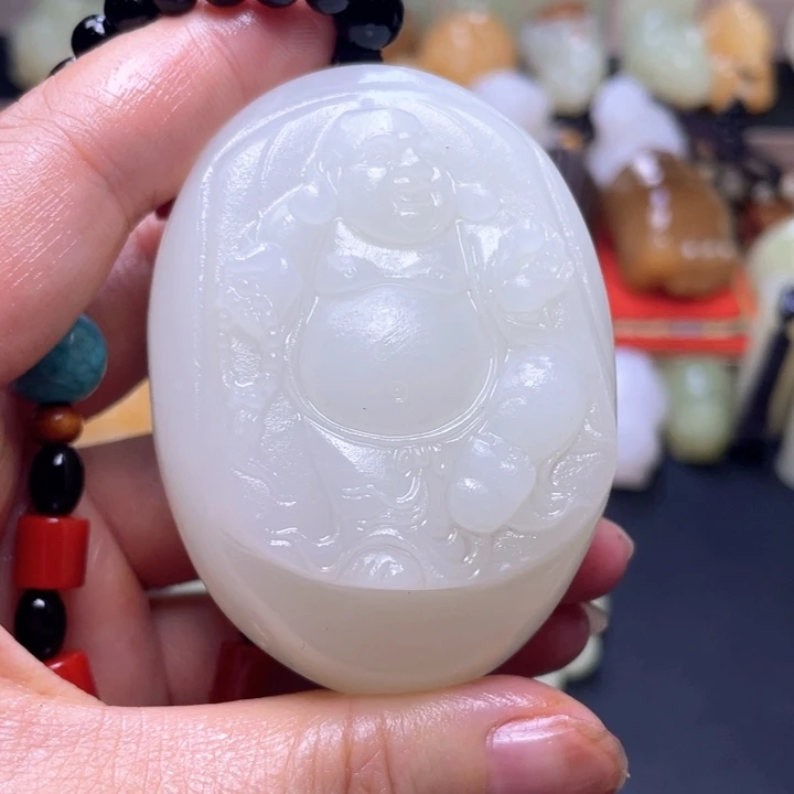 石材方解石手把件