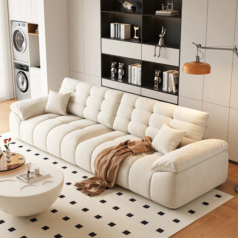 【新号福利】猫抓布棉花糖沙发奶油风格简约大户型沙发小户型慵懒风